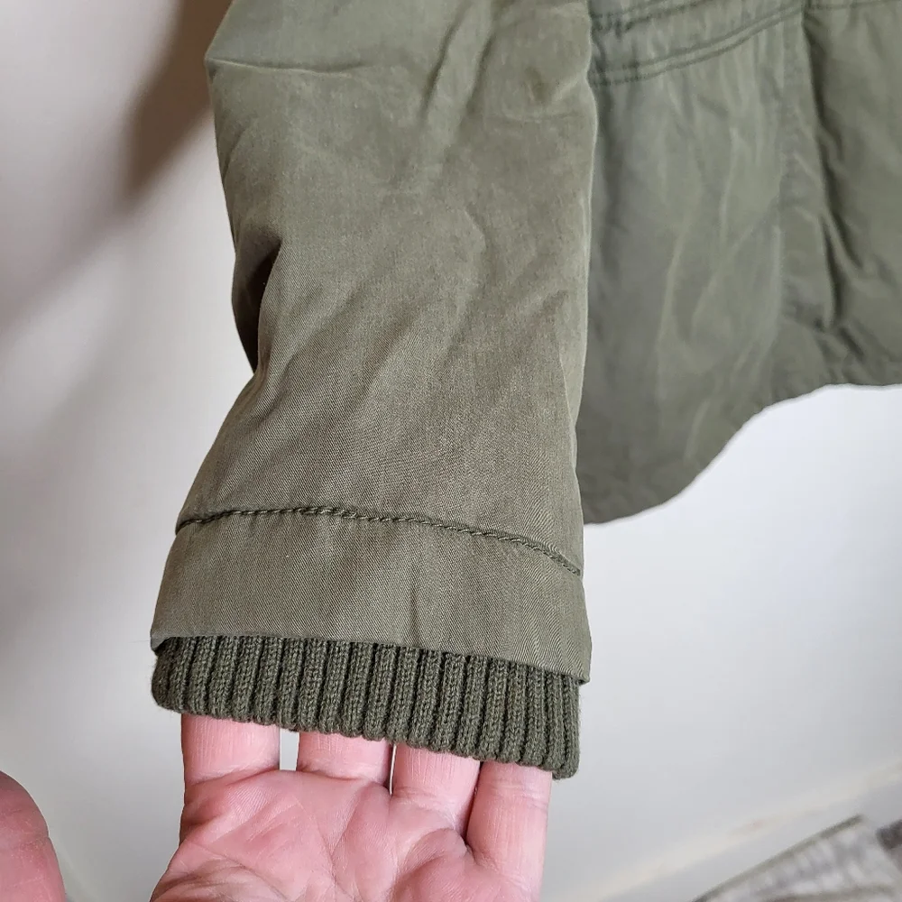 Khaki Cinched Waist Parka Jacket - Picture 6 of 11
